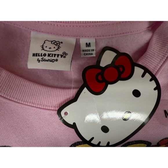 NWT Hello Kitty by Sanrio Pink Sweatshirt Sz M Cotton Blend Fairy Kei - Picture 5 of 5